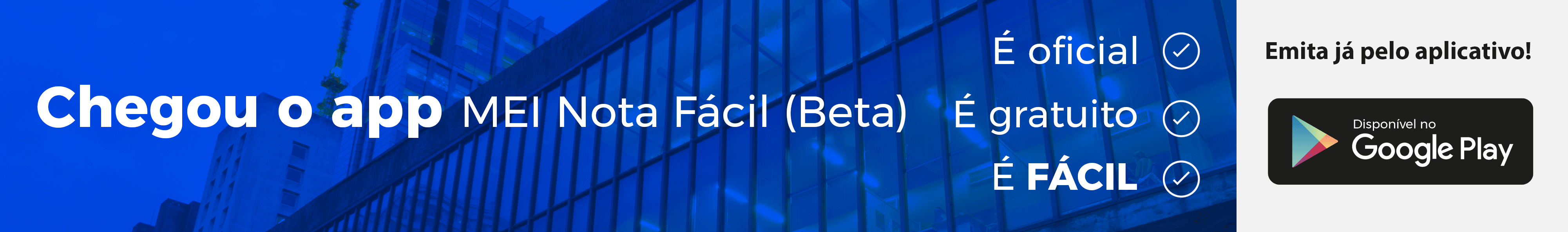 Banner de downlod do aplicativo mei nota fácil